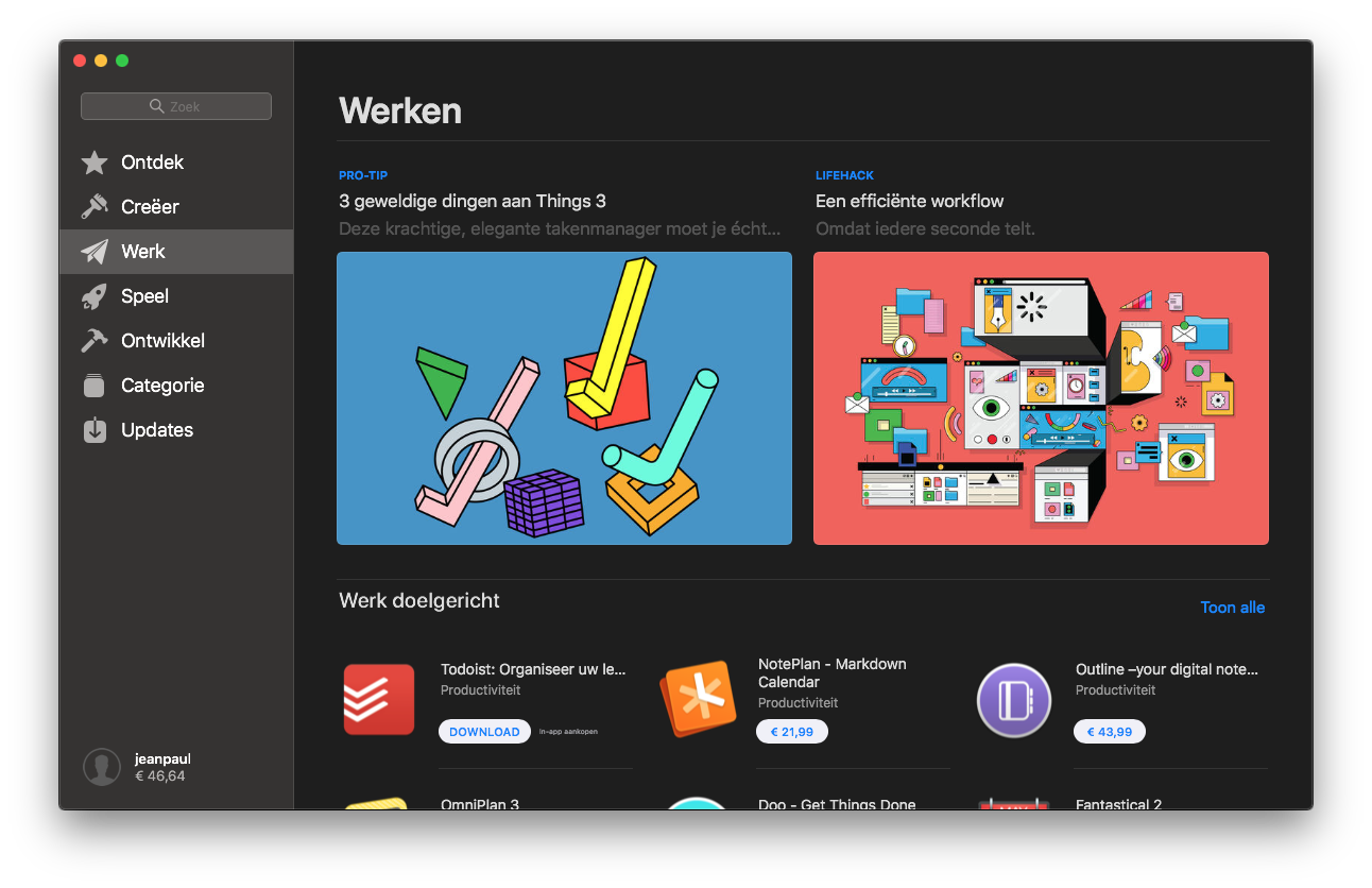 Mac App Store werken