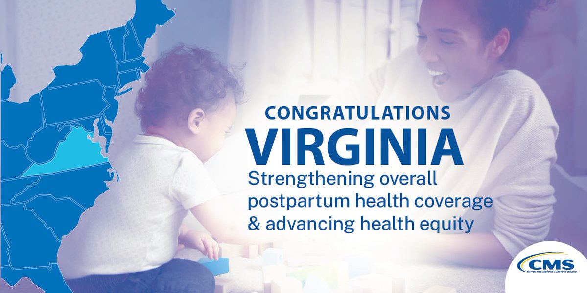 .@Virginiadotgov ’s postpartum coverage extension helps address the nation’s #MaternalMortality crisis and drives #HealthEquity by providing critical care, including to underserved communities. 
