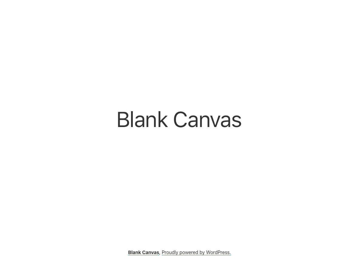 Blank Canvas is a minimalist theme, designed for single-page websites. Its single post and page layouts have no header, navigation menus, or widgets by default, so the page you design in the WordPress editor is the same page you’ll see on the front end. The theme’s default styles are conservative, relying on simple sans-serif fonts and a subtle blue highlight color. Blank Canvas is ready for your customizations.