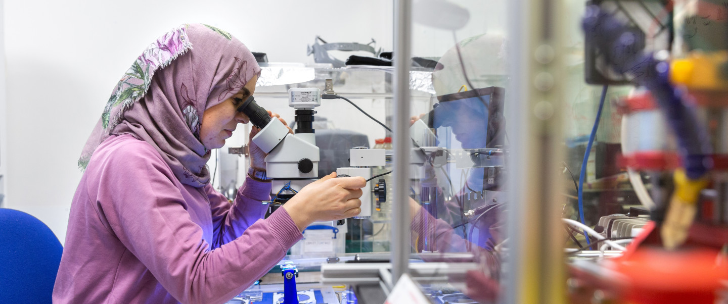 A student in a lab