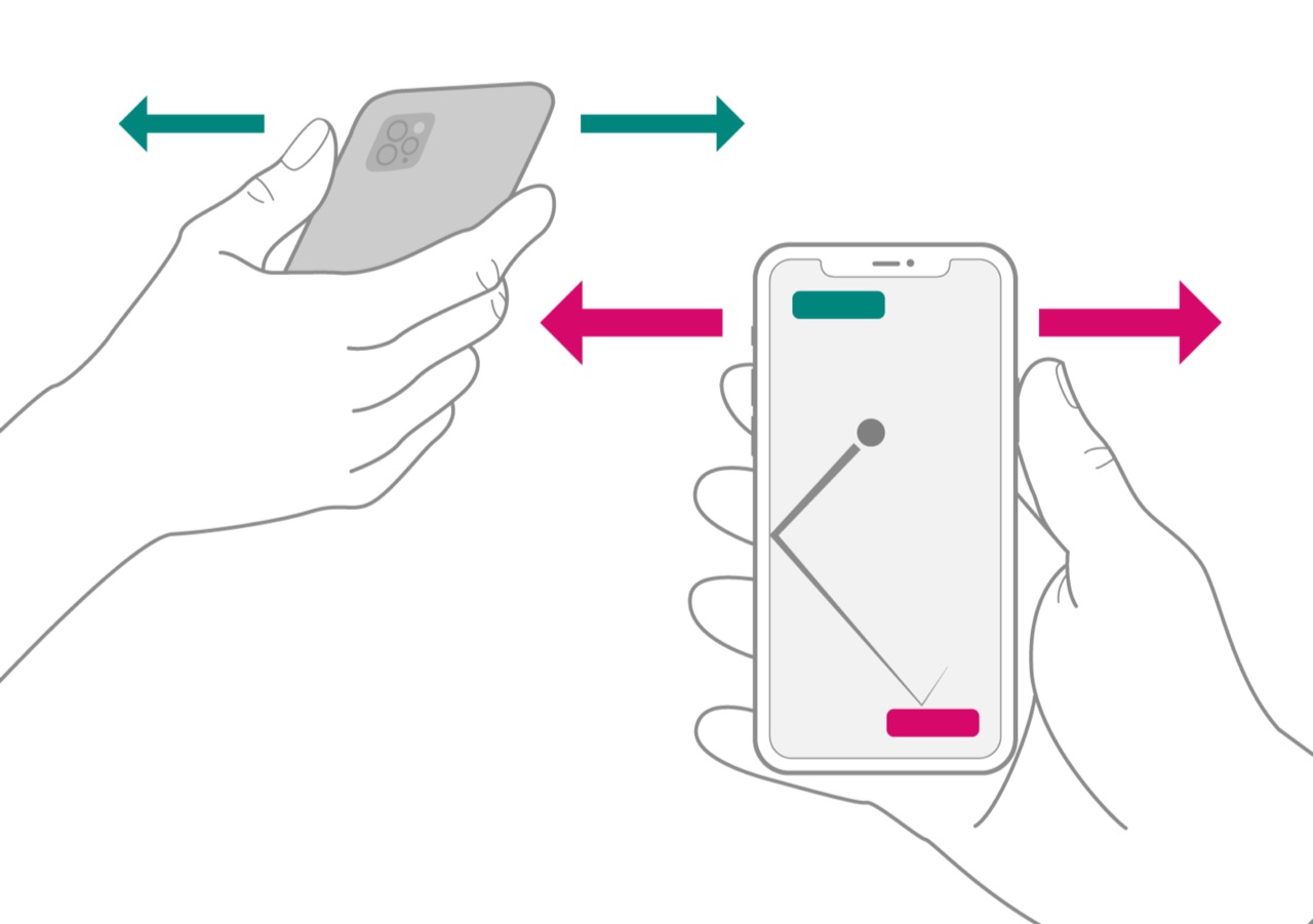 U1-chip met Nearby Interaction framework in een spelletje Pong.