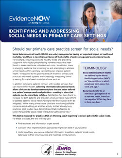 Identifying and Addressing Social Needs in Primary Care Settings