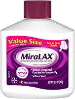 MiraLAX Laxative Powder for Gentle Constipation Relief, #1 Dr. Recommended Brand, 45 Dose Polyethylene Glycol 3350,...