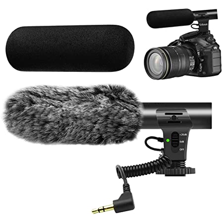 Camera Microphone, M-1 Video Microphone for DSLR Interview Shotgun Mic for Canon Nikon Sony Panasonic Fuji Videomic with Windscreen 3.5mm Jack