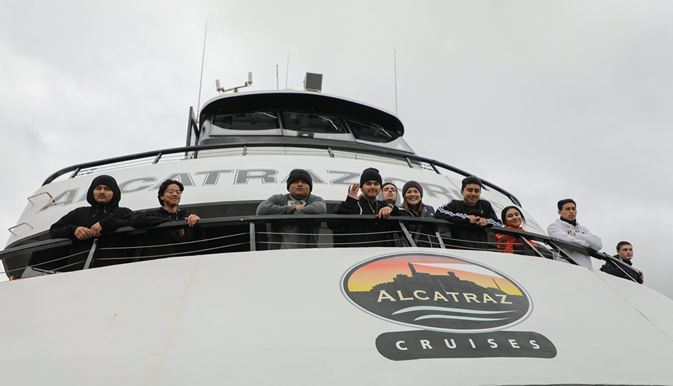 High School Students on Alcatraz Tour Boat