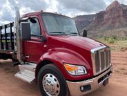 A Peterbilt Model 536 stake truck prepares to take a lap around the off road course in Gateway,...