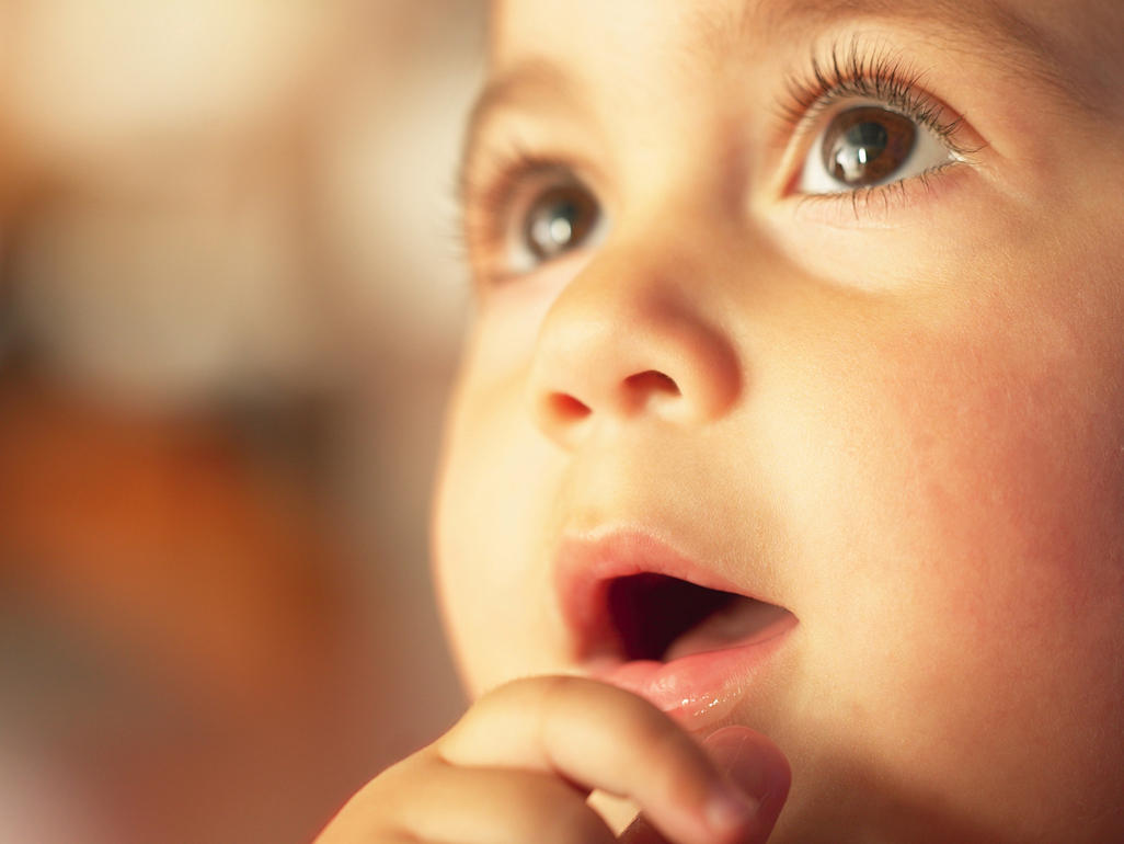 Close-up of a toddler's face