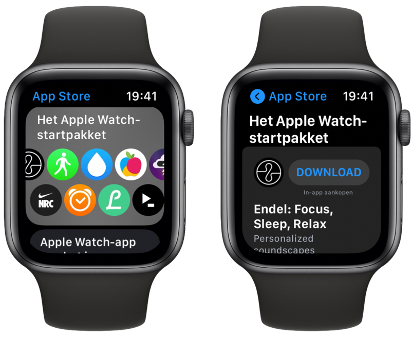 Bladeren door de App Store op de Apple Watch.