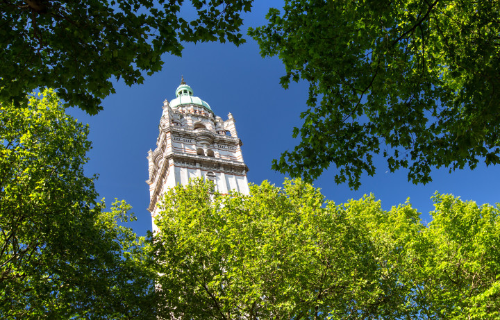 Queens Tower at Imperial against clear sky.