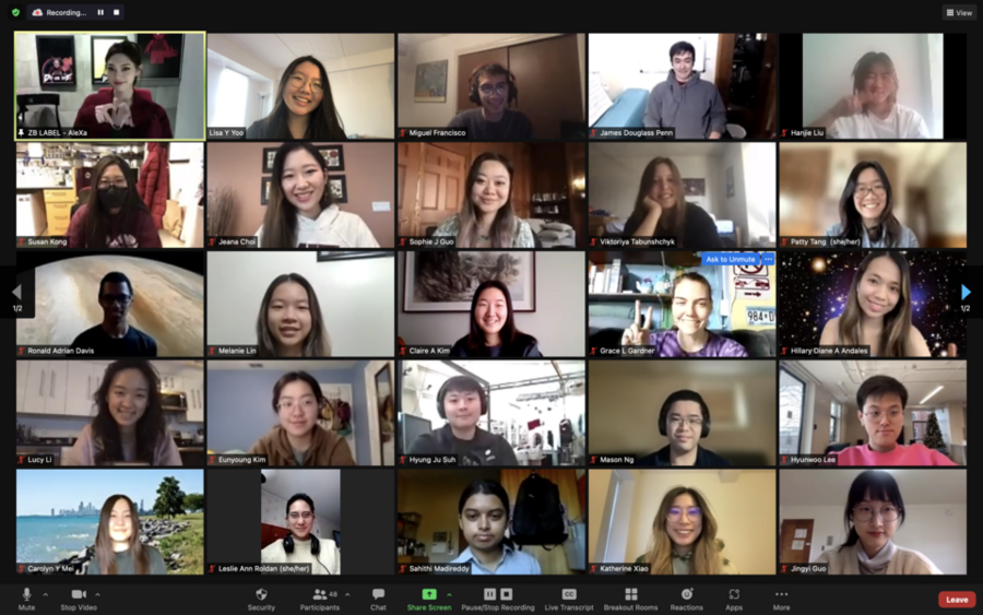 K-Pop star AleXa (top left) with the students of the MIT Independent Activities Period course, Achieving the Unthinkable: K-Pop on the Global Stage, as well as organizers Lisa Yoo (top row, second from left) and Jeana Choi (second row, second from left).