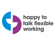 Happy to talk flexible working logo