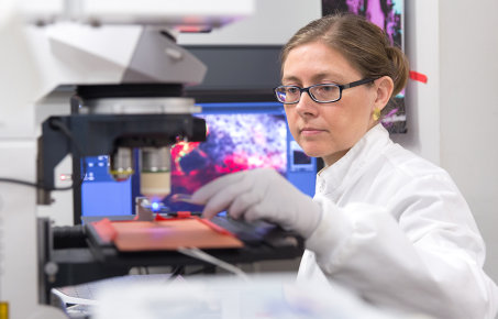 Researcher working in a lab