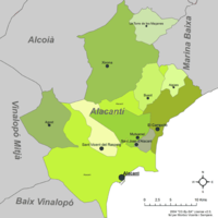 Mapa de l'Alacantí.