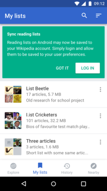 Illustration of Reading List feature on Android Wikipedia App (not logged in).png