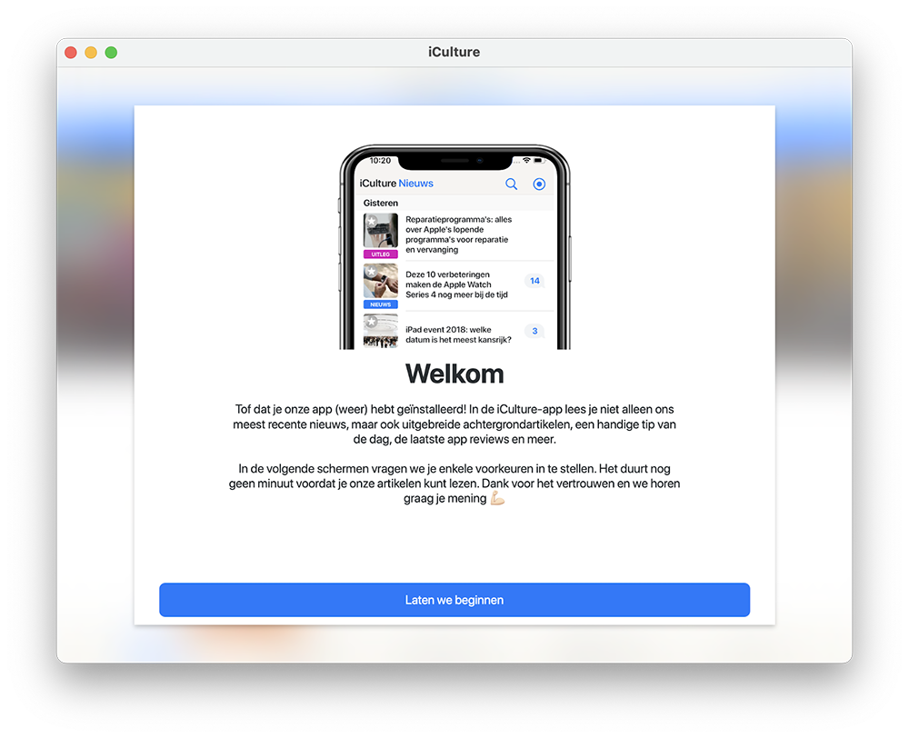 iCulture-app op Mac M1