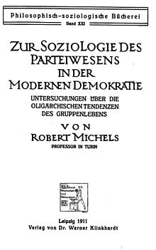 Title page of Political Parties by Robert Michels.jpg