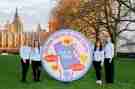 PA via ReutersEDITORIAL USE ONLY (Left to right) Advocates from Girlguiding UK, Caitlyn, Maddie, Fran and Phoebe, unveil a 2m x 2m Girlguiding badge with the words 'ONLINE HARM IS REAL HARM. END IT NOW' printed onto the material, before meeting with MPs to lobby for amends to be made to the Online Safety Bill, to include violence against young women and girls explicitly, Westminster, London. Picture date: Wednesday February 9, 2022.No Use UK. No Use Ireland. No Use Belgium. No Use France. No Use Germany. No Use Japan. No Use China. No Use Norway. No Use Sweden. No Use Denmark. No Use Holland. No Use Australia.