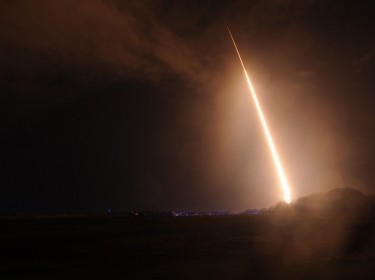 A ballistic missile target is launched from the Pacific Missile Range Facility on October 3, 2013