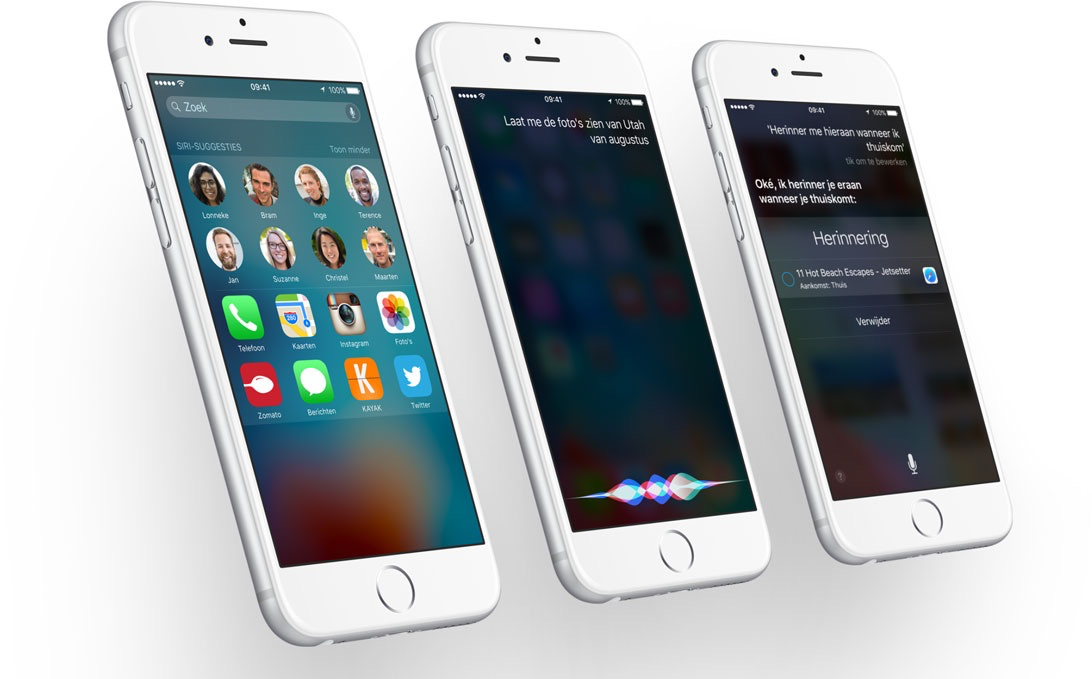 iOS 9 met iPhones.