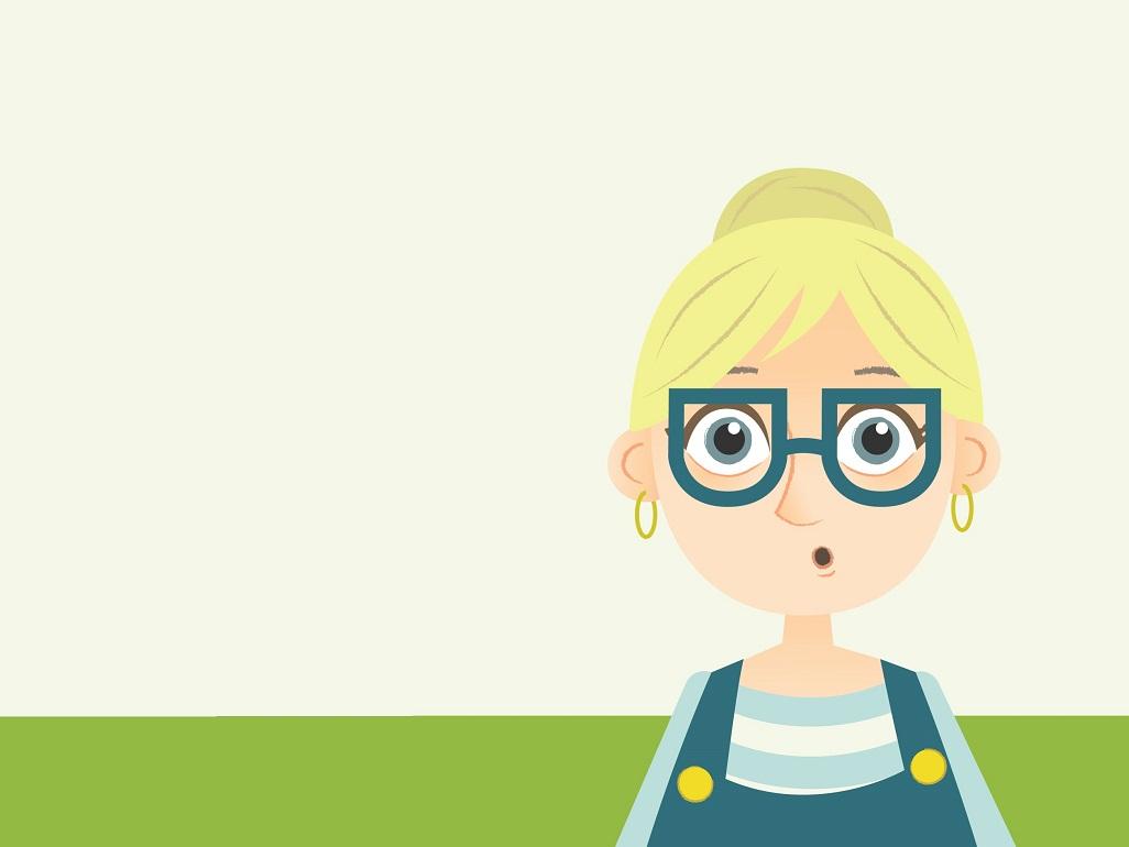 cartoon image of woman with glasses and quizzical expression