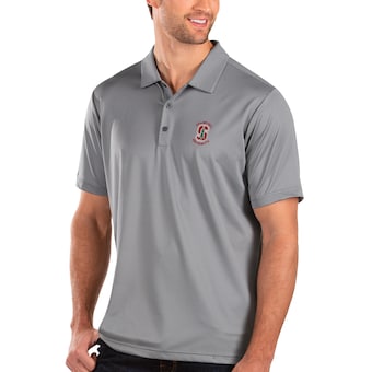 Men's Antigua Gray Stanford Cardinal Balance Polo