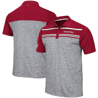 Men's Colosseum Heathered Gray Stanford Cardinal Murtaugh Polo