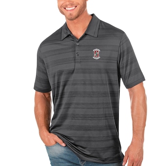 Men's Antigua Charcoal Stanford Cardinal Compass Polo