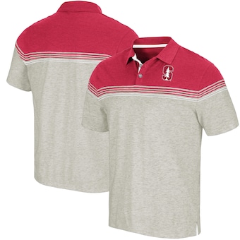 Men's Colosseum Oatmeal/Cardinal Stanford Cardinal Hill Valley Polo