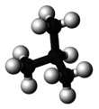 Ball and stick model of isobutane