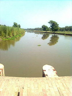 View of a canal in the lower Bari Doab of the Punjab Doabs