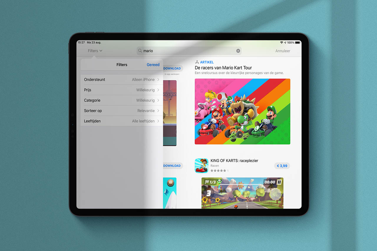 App Store iPad-apps filteren