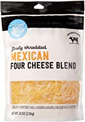 Amazon Brand - Happy Belly Shredded Mexican Four Cheese Blend, 8 Ounce