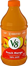 V8 Peach Mango, 46 oz. Bottle.