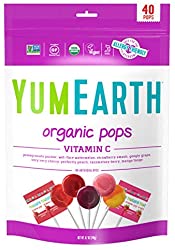 YumEarth Organic Fruit Flavored Vitamin C Pops Variety Pack, 40 Lollipops, Allergy Friendly, Gluten 