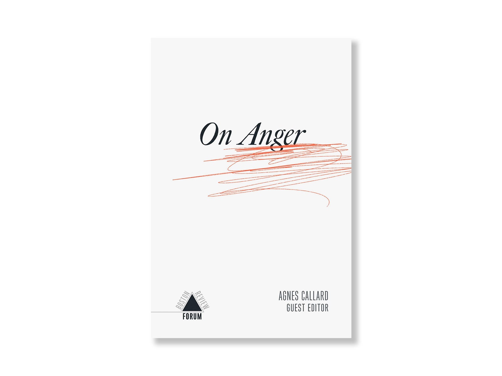 A scribble under the word anger on the cover of On Anger.