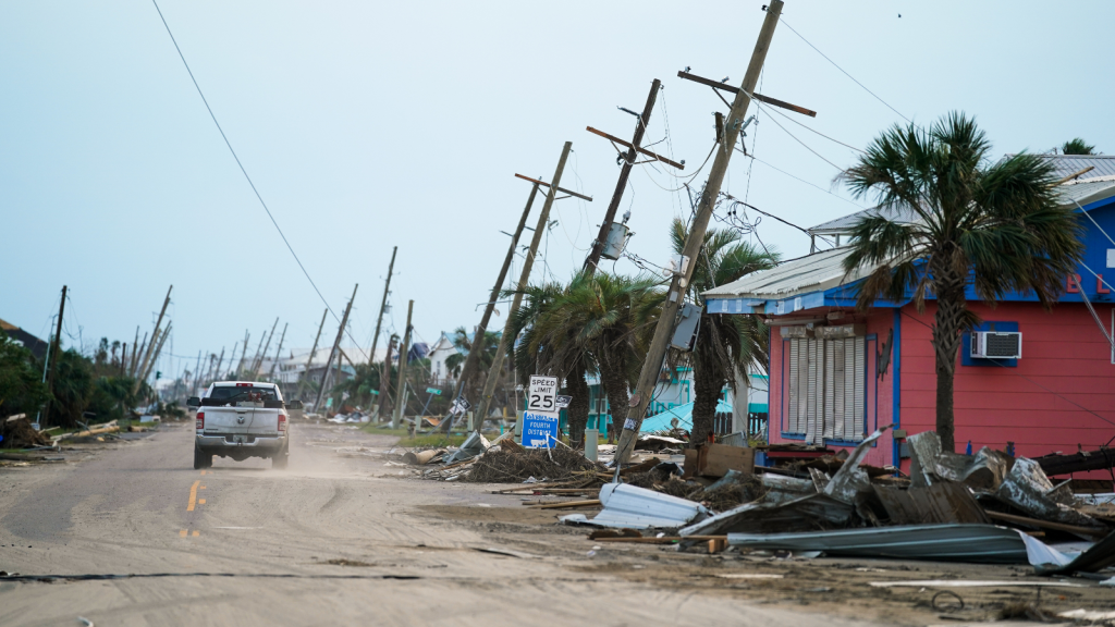 Damage from Hurricane Ida in Louisiana in 2021