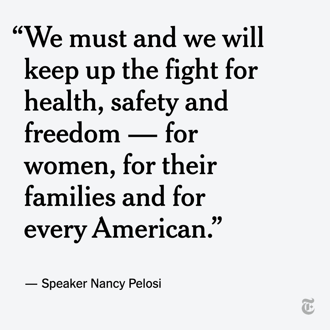 A quote from Speaker Nancy Pelosi reads: "We must and we will keep up the fight for health, safety and freedom - for women, for their families and for every American."