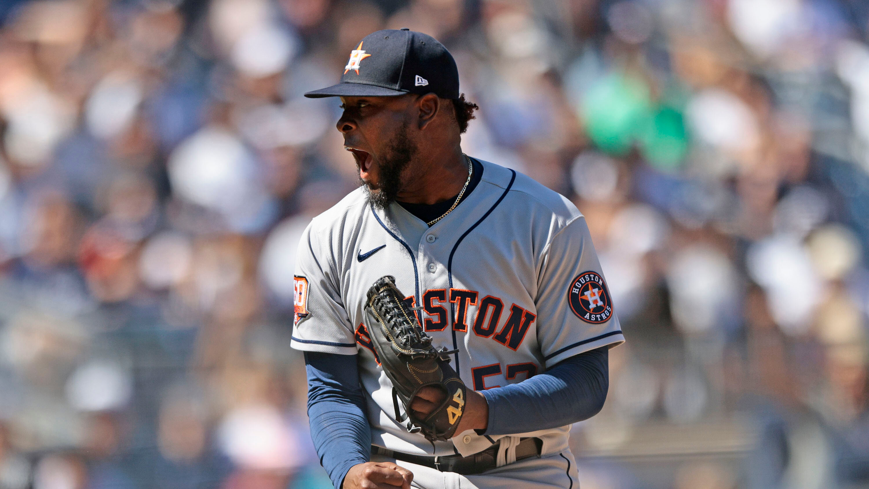 Cristian Javier of the Houston Astros was electric for seven innings against the Yankees on Saturday. He struck out 13 in seven innings and did not allow a hit.