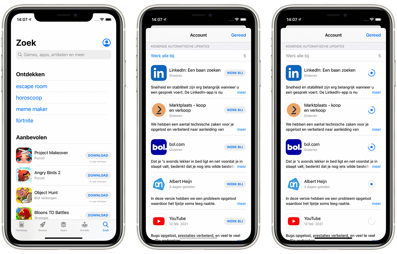 Apps updaten in iOS 14 en nieuwer