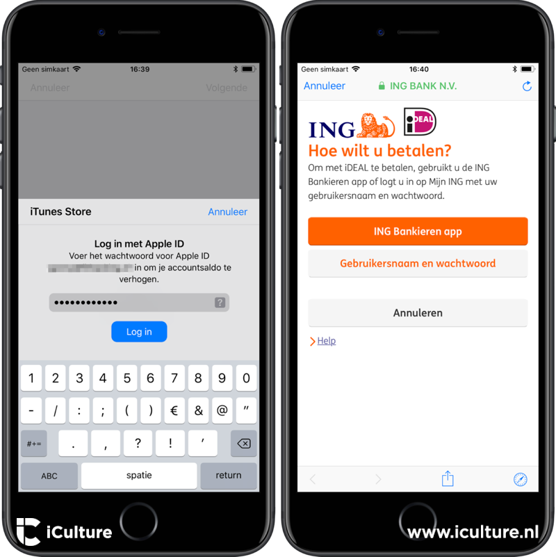 App Store saldo verhogen iDEAL met ING.