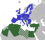 Union for the Mediterranean (lambert azimuthal projection).svg