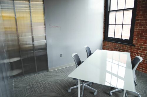 White Desk In Office With Chairs Free Stock Picture