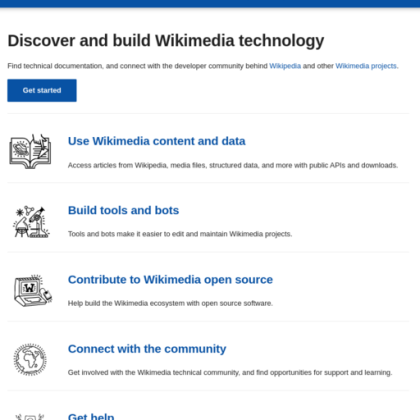 Screenshot of developer.wikimedia.org