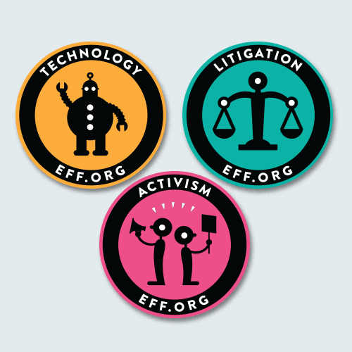 EFF's 3-Pack of Internet Action Patches. Technology, Activism, Litigation