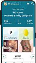 phone with BabyCentre app