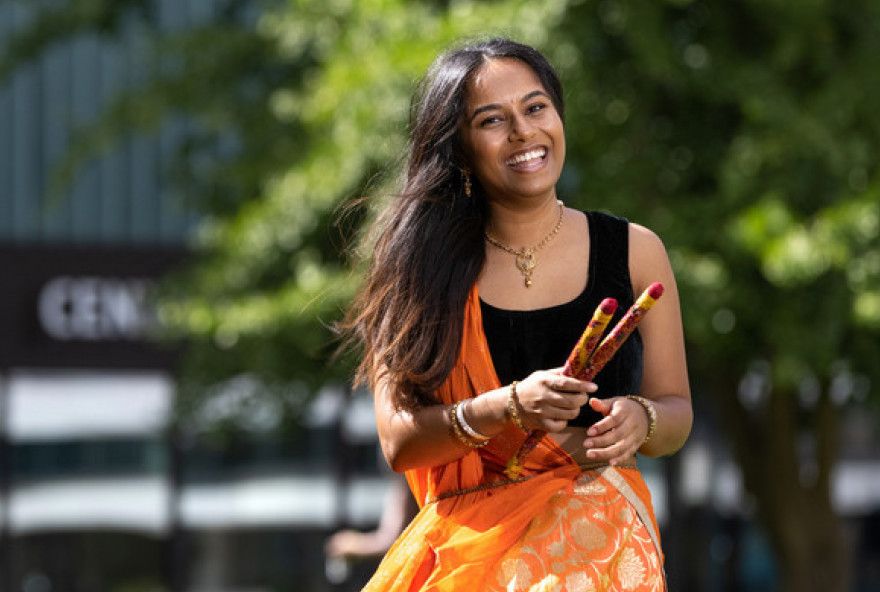 Female student at South Kensington Campus