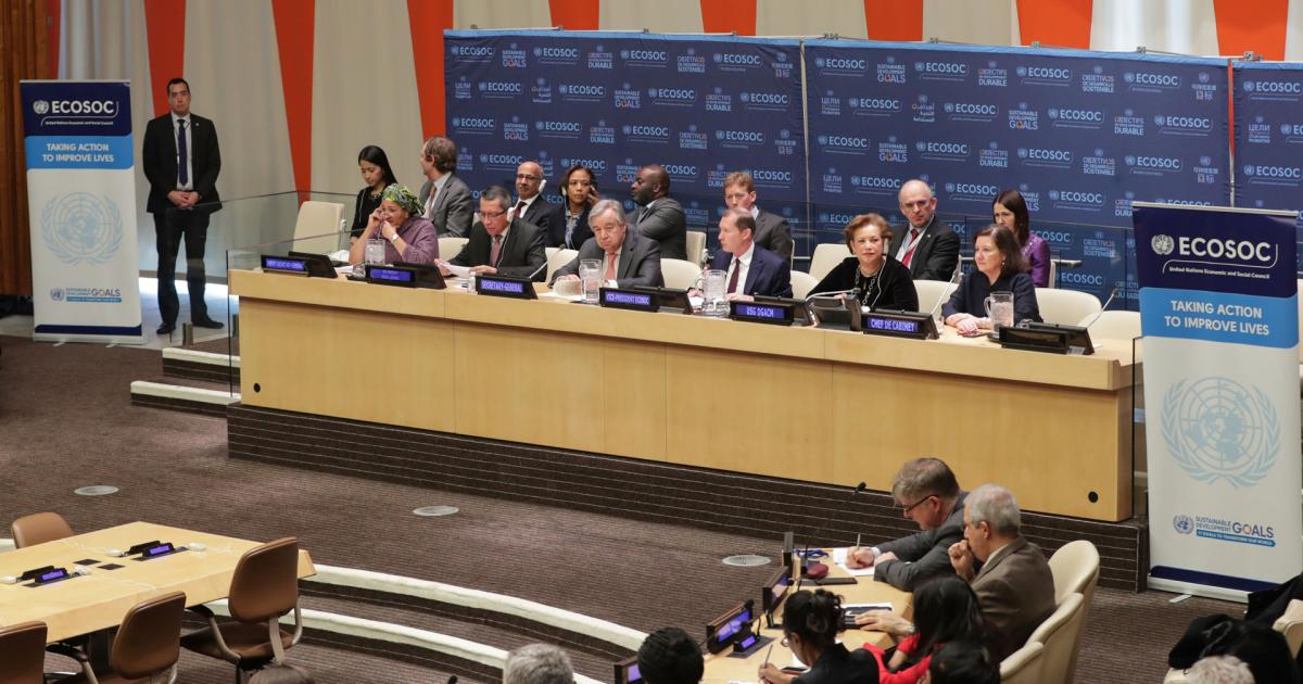 The United Nations Economic and Social Council (ECOSOC) meets at the UN Headquarters in New York, February 27, 2018.