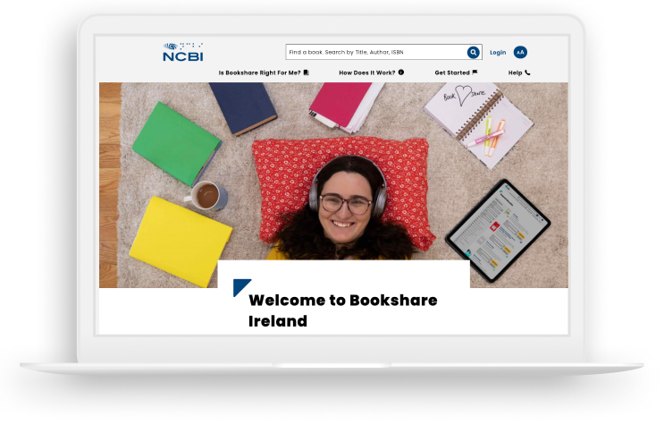 A desktop snapshot of the Bookshare website.