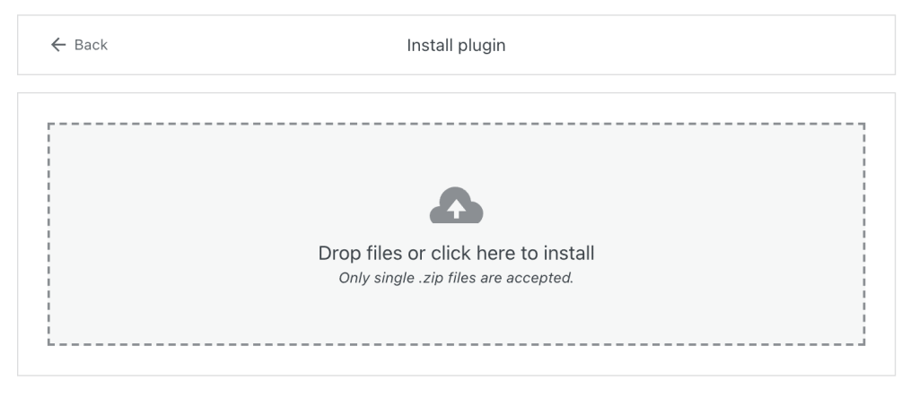 Option to install a plugin via a zip file