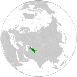 Location of Uzbekistan (green)